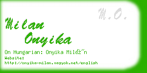 milan onyika business card